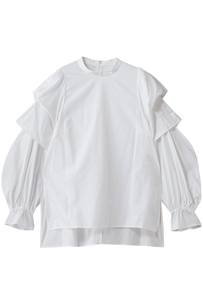 LANVIN en Bleu ボリュームスリーブコットンブラウス (オフ, 38) ランバン オン ブルー ELLE SHOP