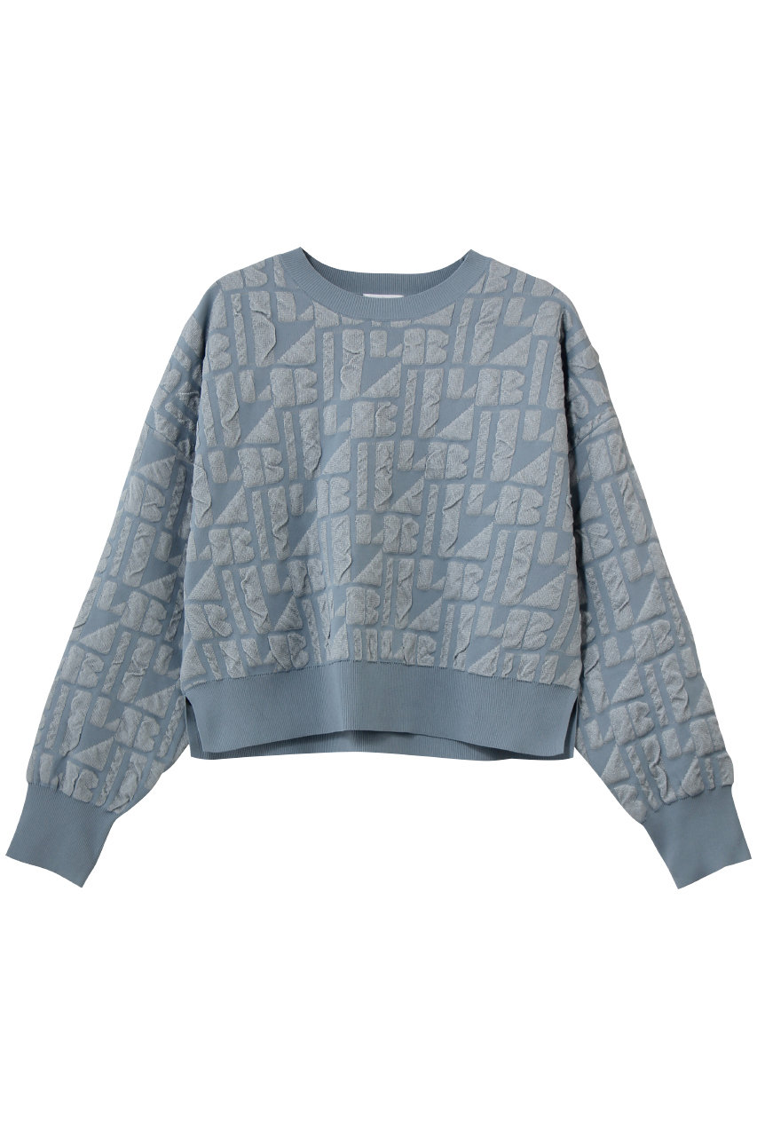 LANVIN en Bleu ロゴジャガードニット (サックス, 38) ランバン オン ブルー ELLE SHOP