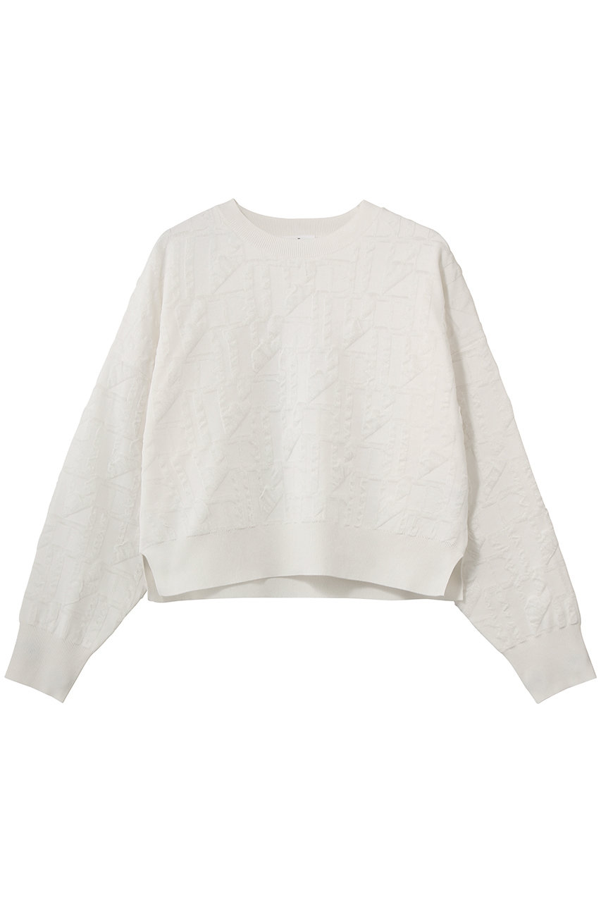 LANVIN en Bleu ロゴジャガードニット (オフ, 38) ランバン オン ブルー ELLE SHOP