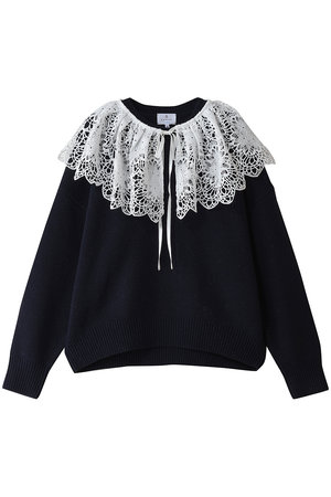 ランバン オン ブルー/LANVIN en Bleuのレースカラーニット(110300/110301)