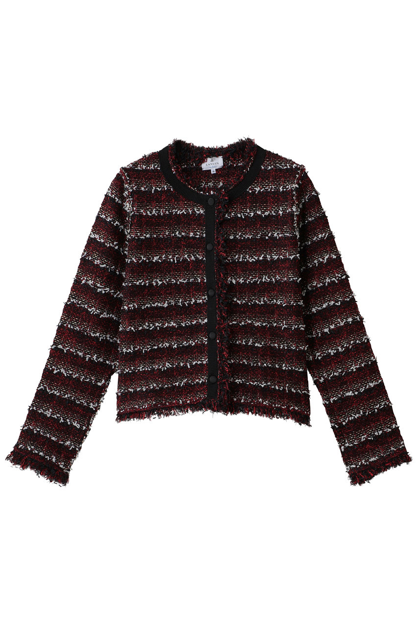LANVIN en Bleu ニットツイードジャケット (レッド, 38) ランバン オン ブルー ELLE SHOP