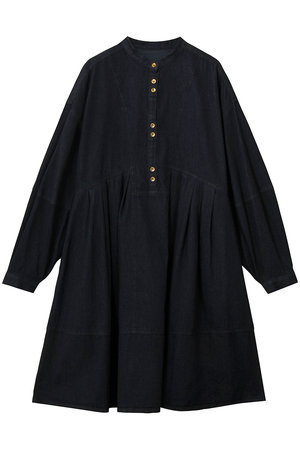 ランバン オン ブルー/LANVIN en Bleuのデニムギャザーワンピース(110500/110503)