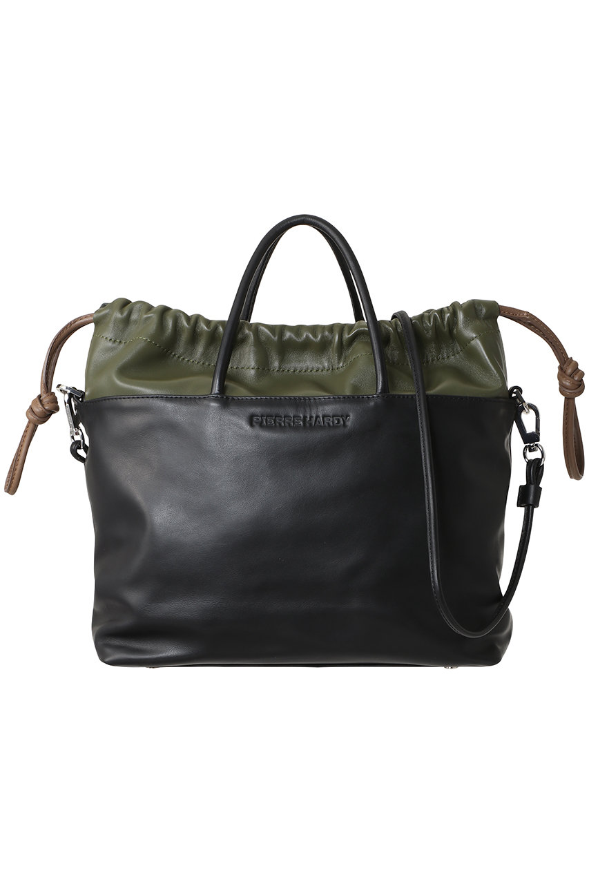 PIERRE HARDY TWIN 2wayハンドバッグ (ブラック×カーキ×キャメル, F) ピエール アルディ ELLE SHOP
