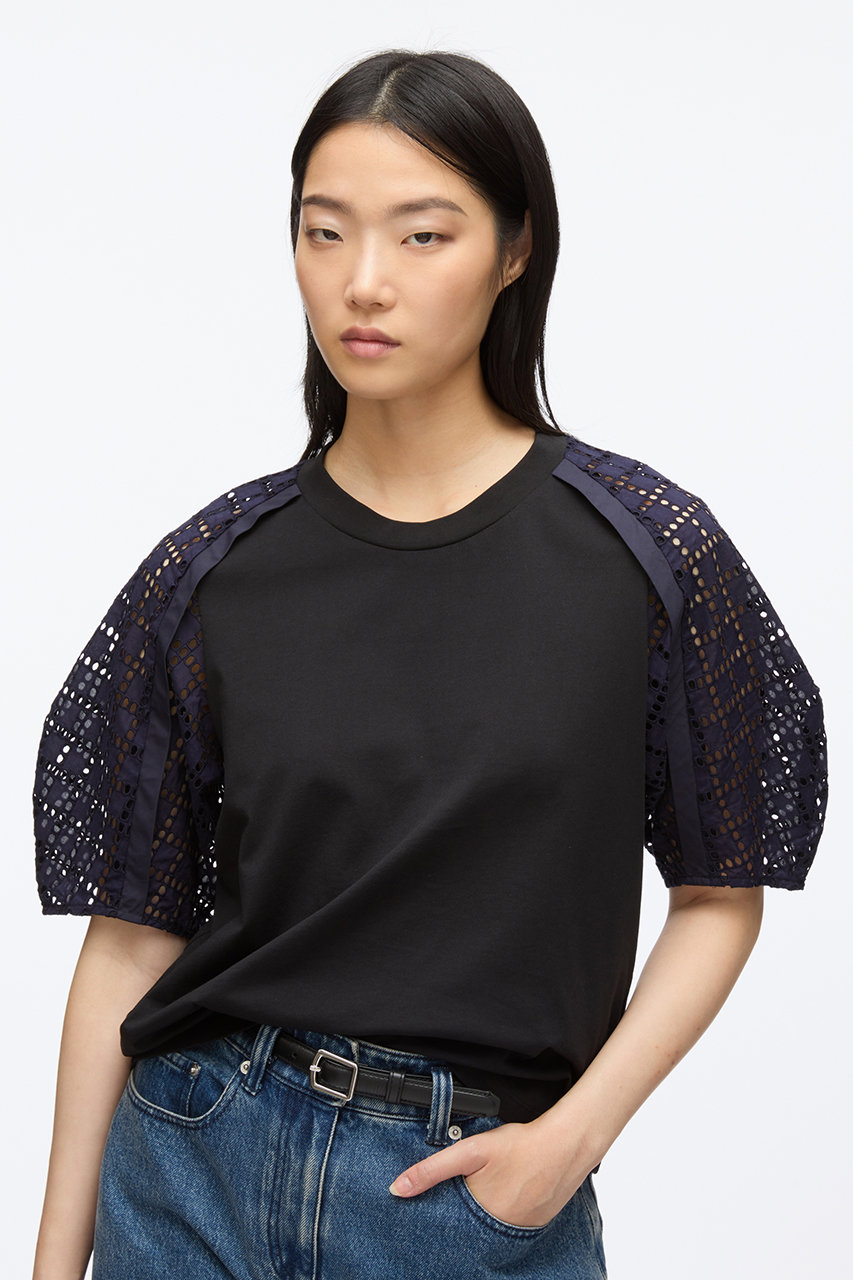 3.1 PHILLIP LIM フィリップリム Tシャツ 半袖 ブラック XS 3.1 Phillip Lim(3.1 フィリップ リム)|BRODERIE ANGLAISE