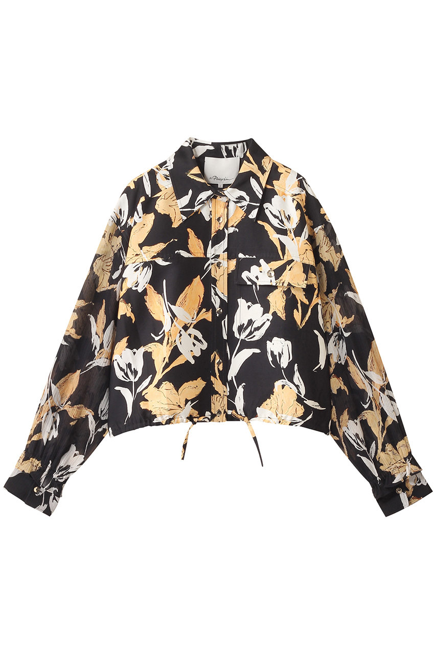 3.1 フィリップ リム/3.1 Phillip LimのJOYFUL TULIPS クロップド ロングスリーブ シャツ ジャケット(ミッドナイトマルチ/P25121714TUO)