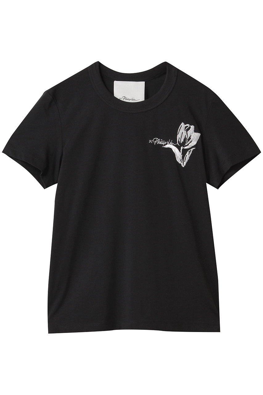 3.1 Phillip Lim TULIP エンブロイダリー クロップド ショートスリーブTシャツ (ブラック, M) 3.1 フィリップ リム ELLE SHOP 3.1 Phillip Lim TULIP エンブロイダリー クロップド ショートスリーブTシャツ (ブラック, M) 3.1 フィリップ リム ELLE SHOP