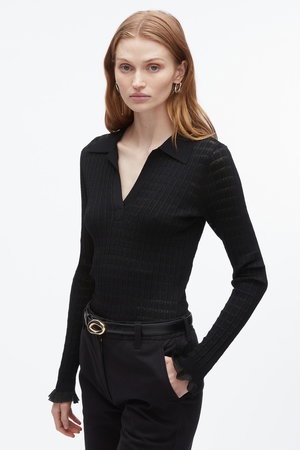 3.1 フィリップ リム/3.1 Phillip Limのロングスリーブ Vネックカーディガン(110300/110303)