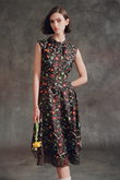 BLISS FLORAL スリーブレス シフォンヘム ドレス
