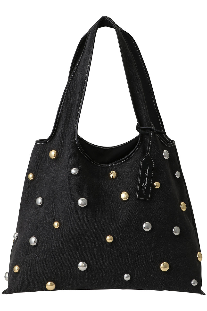 3.1 フィリップ リム/3.1 Phillip Limのウォッシュド デニム マーケット トートバッグ(ブラック/AE26-B956BDN)