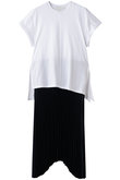 ショートスリーブ Tシャツ コンボドレス with プリーツスカート