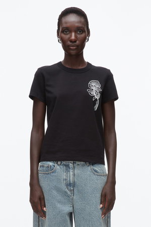 3.1 フィリップ リム/3.1 Phillip Limのマーチ Tシャツ with フラワーアップリケ(110100/110102)