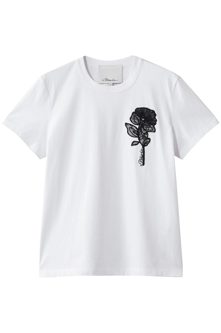 3.1 フィリップ リム/3.1 Phillip Limのマーチ Tシャツ with フラワーアップリケ(ホワイト/E262-10373PJB)