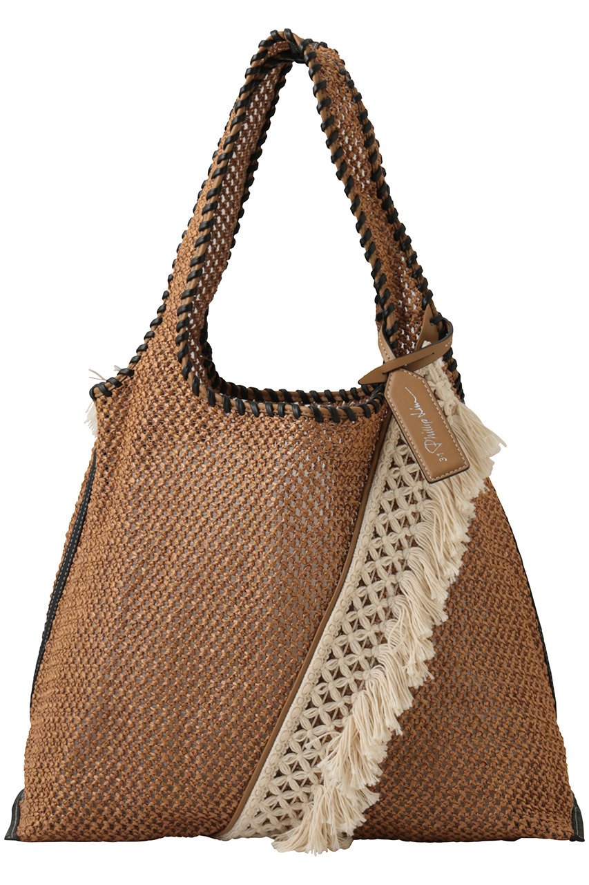 3.1 フィリップ リム/3.1 Phillip Limのラフィア マーケット トートバッグ with フリンジ(ブラウン/AS26-B956RFAW)