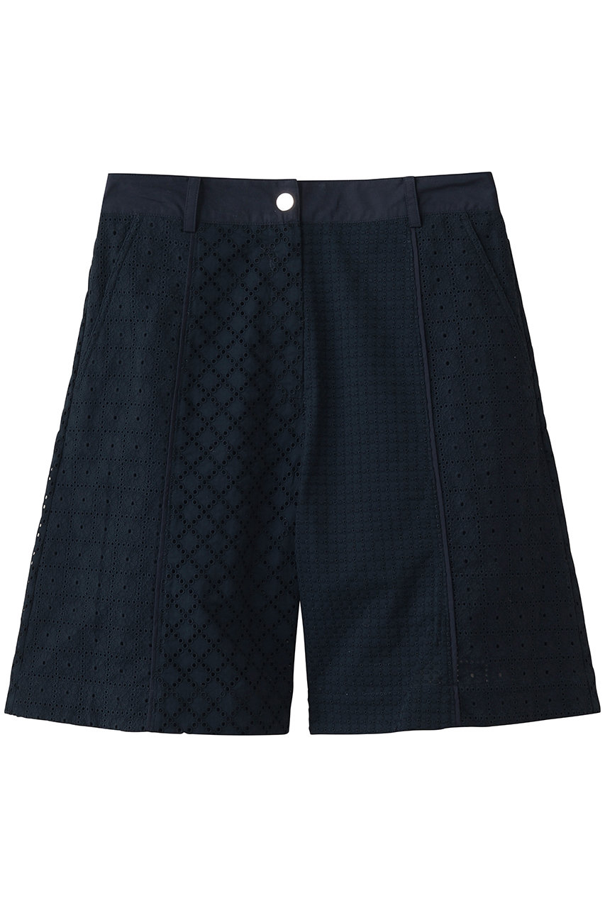 3.1 フィリップ リム/3.1 Phillip LimのBROIDERIE ANGLAISE パッチワーク バミューダ ショーツ(ミッドナイト/S261-51397BRN)