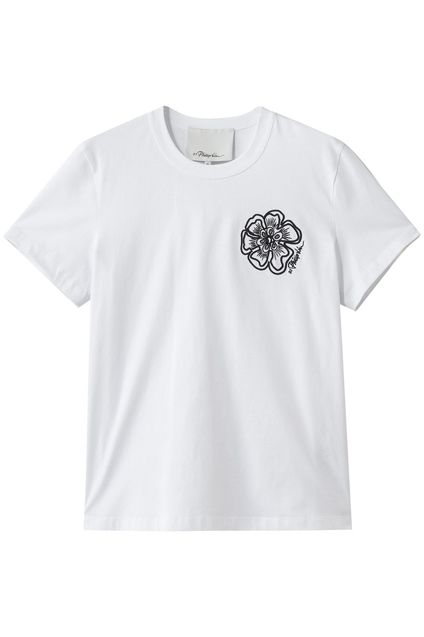 3.1 フィリップ リム/3.1 Phillip Limのフラワー エンブロイダード Tシャツ(ホワイト/S261-10386PJB)