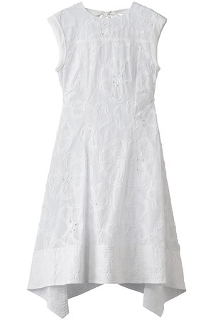 3.1 フィリップ リム/3.1 Phillip Limの3Dフラワー刺しゅう ベルテッド ミディドレス with ハンカチーフヘム
