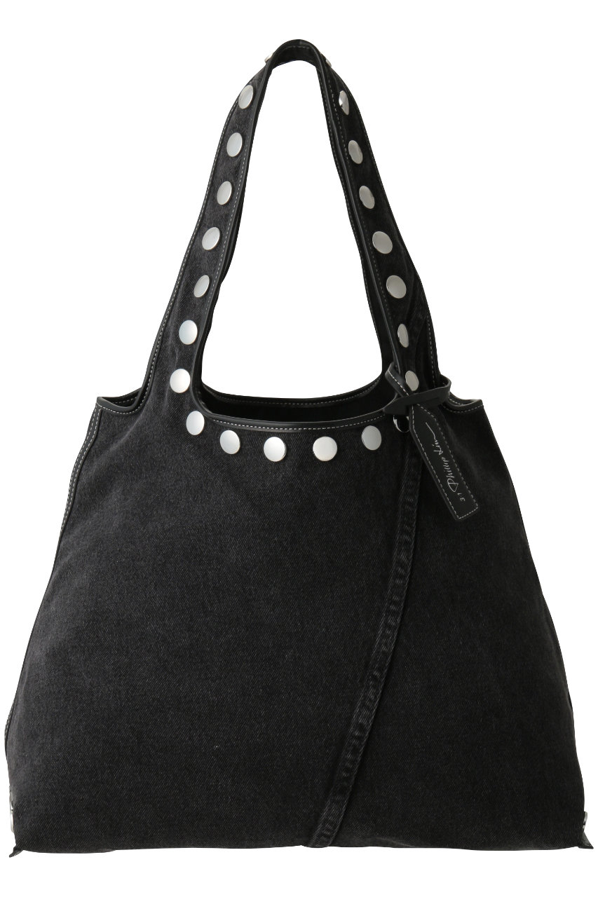3.1 Phillip Lim WASHED DENIM スタッズ マーケット トートバッグ (ウォッシュドブラック, O/S) 3.1 フィリップ リム ELLE SHOP