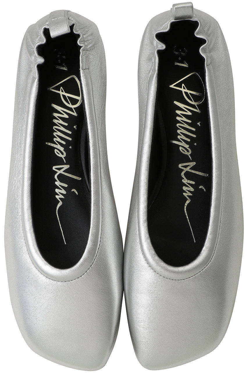 3.1 フィリップ リム/3.1 Phillip Limのストレッチバック バレフラットシューズ(シルバー/SE24T901MTNW)