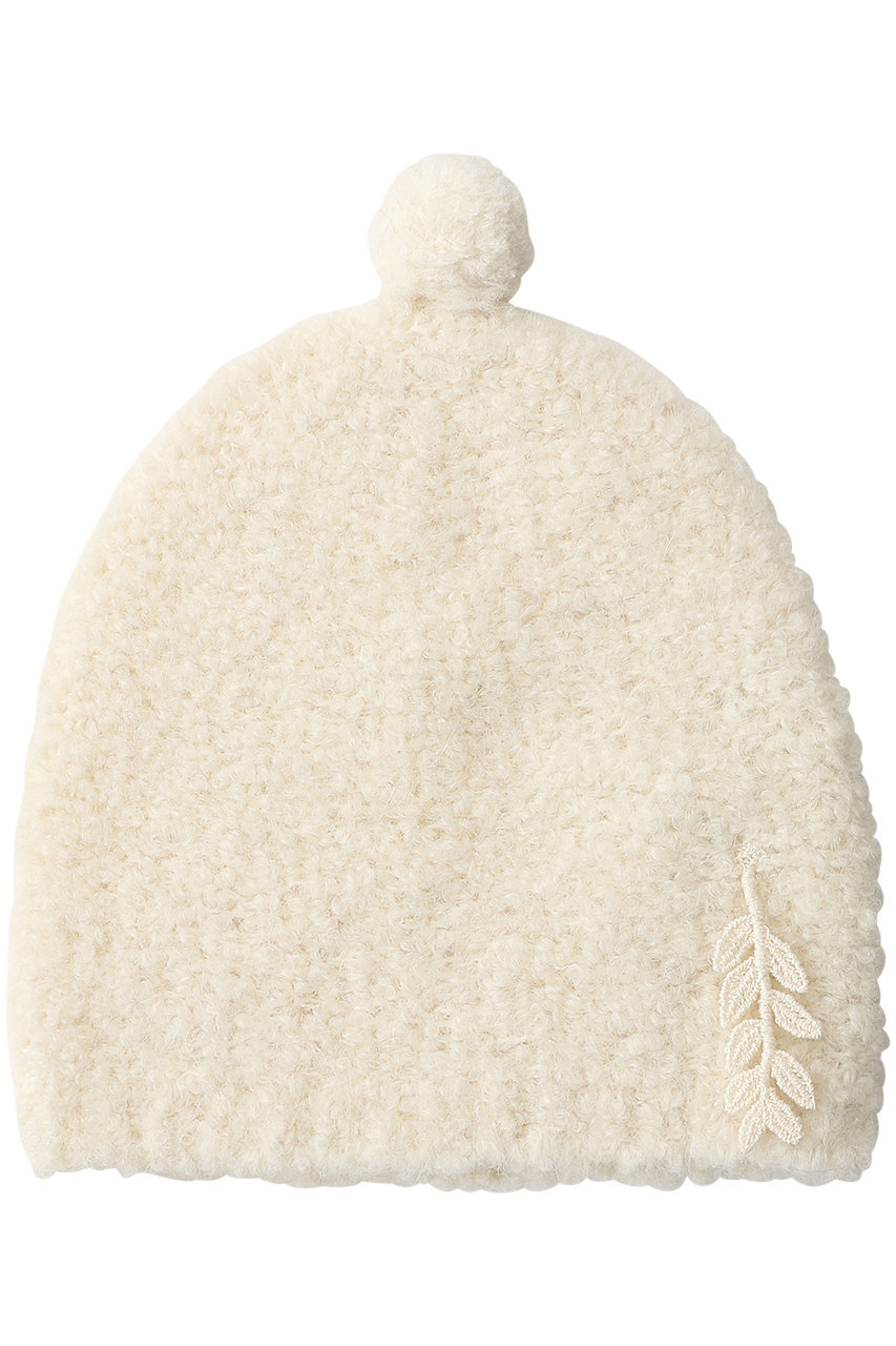 柄模様 ベレー帽 ホワイト トレンド 秋 冬 M ワンポイント有 - 帽子