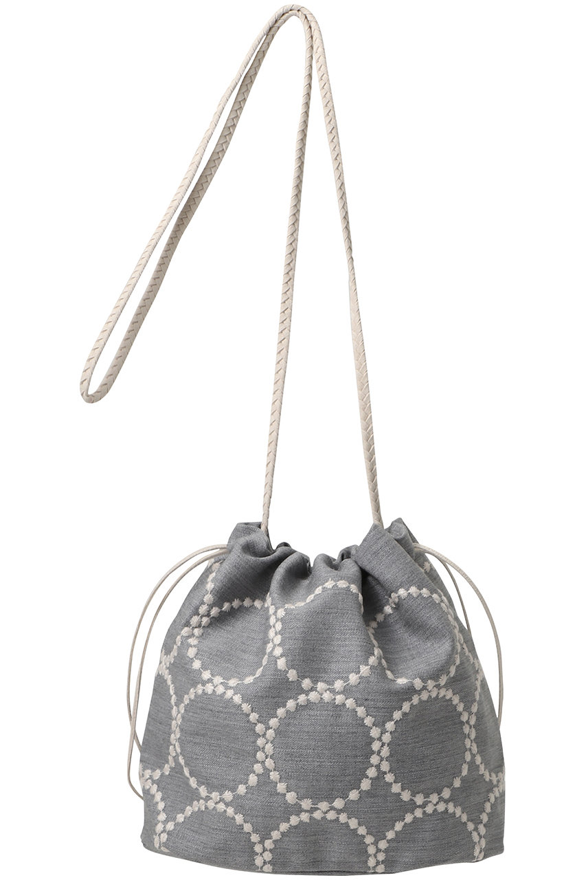 ハンドメイド　マカロンポーチ　4センチ　ミナペルホネン　グレー ハンドメイド マカロンポーチ 4センチ ミナペルホネン グレー