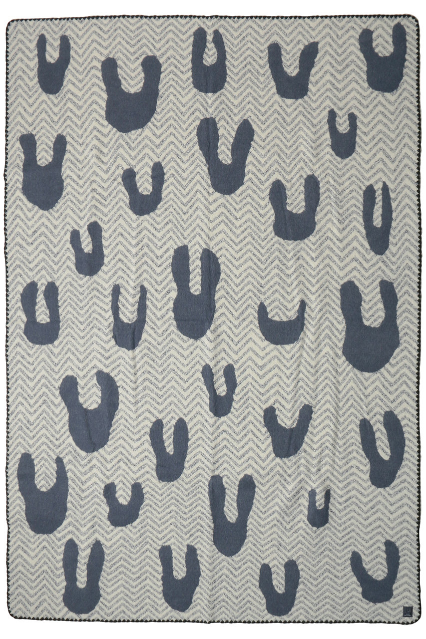 未使用ミナペルホネン　ウールブランケット　ラージ　ネイビー mina perhonen wool ブランケット -anemone- Large size - ミナ