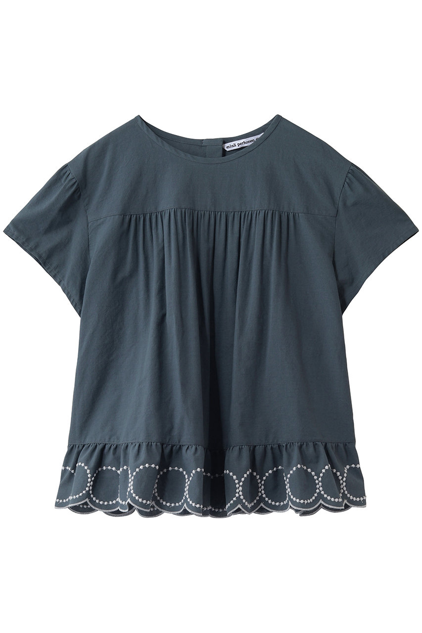 ミナ ペルホネン/mina perhonenの【KIDS】tambourine ブラウス(チャコール/AES1178PD)