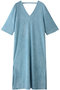 コージーテリー ダブルVネック カフタン ドレス ベアフット ドリームズ/BAREFOOT DREAMS ブルー
