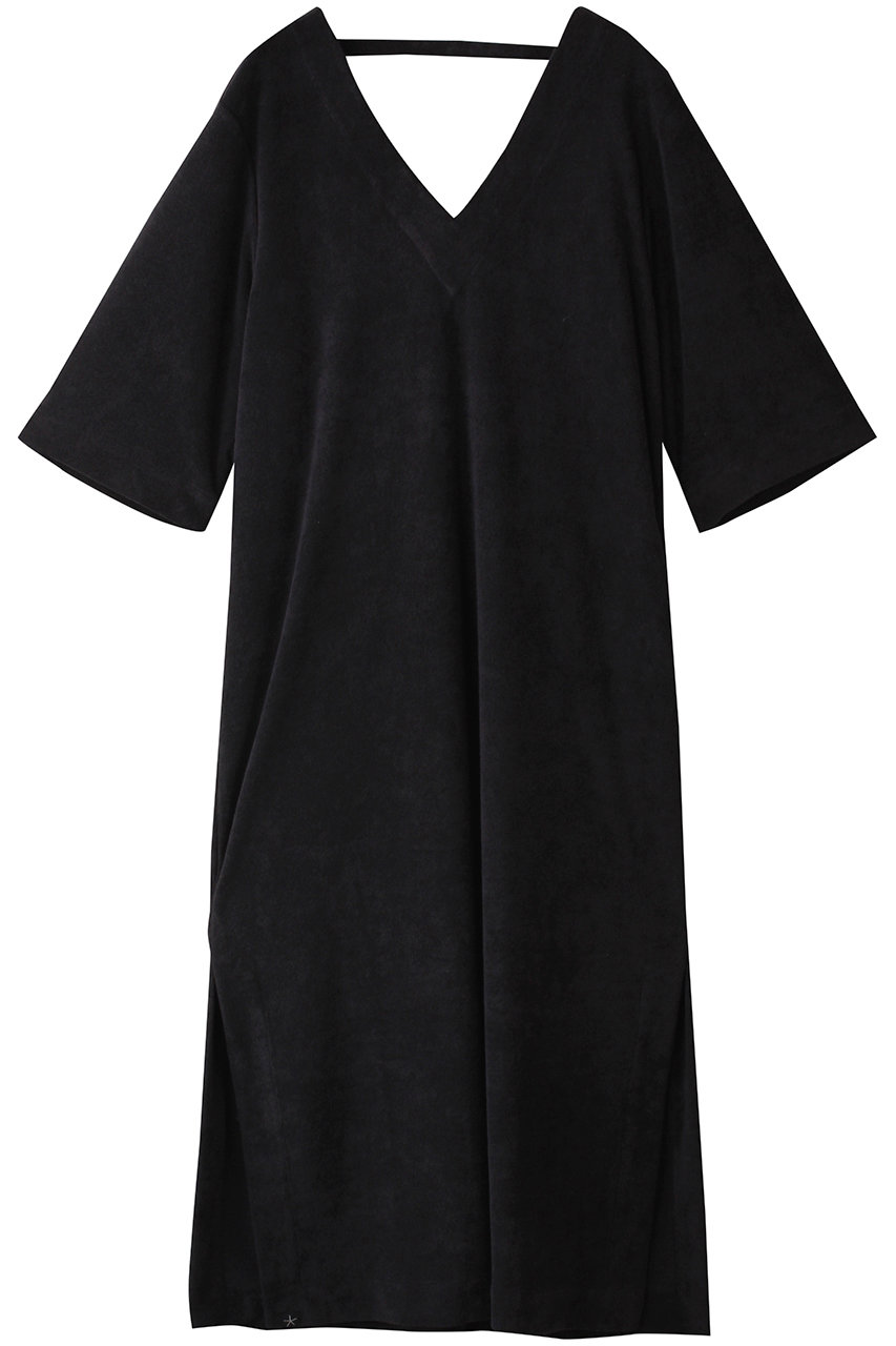 ベアフット ドリームズ/BAREFOOT DREAMSのコージーテリー ダブルVネック カフタン ドレス(ブラック/4110300080)
