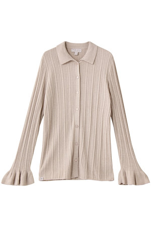 ベアフット ドリームズ/BAREFOOT DREAMSのコージーシックウルトラライト リブ ラッフルカフス シャツカラー カーディガン(110300/110303)