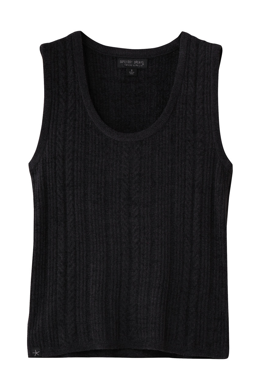 ベアフット ドリームズ/BAREFOOT DREAMSのコージーシックウルトラライト ケーブル ニット タンクトップ(ブラック/4210900028)