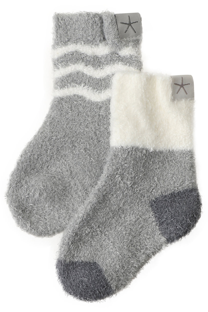 ベアフット ドリームズ/BAREFOOT DREAMSの【BABY】コージーシックライト ボーダー柄 ベビー ソックス 2足セット(ダークブルー/4241000003)