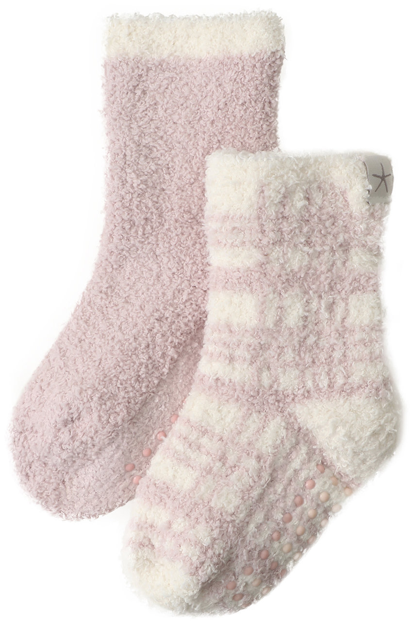 ベアフット ドリームズ/BAREFOOT DREAMSの【KIDS】コージーシック チェック柄 トドラー ソックス 2足セット(ピンク/4241000011)