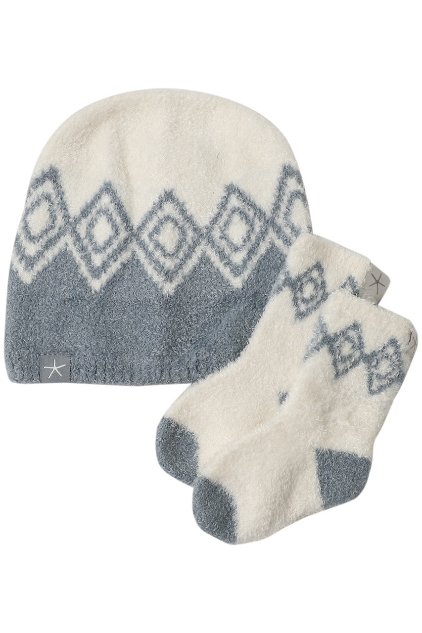 ベアフット ドリームズ/BAREFOOT DREAMSの【BABY】コージーシックライト フェアアイル ビーニー＆ソックス セット(ブルー/4241000007)