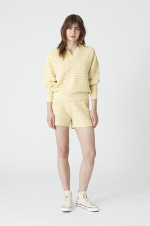 ベアフット ドリームズ/BAREFOOT DREAMSのヘザードコットン チューリップ ポインテル ショートパンツ(110600/110603)