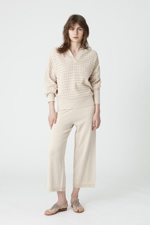 ベアフット ドリームズ/BAREFOOT DREAMSのヘザードコットン チューリップ ポインテル ロングパンツ(110600/110601)