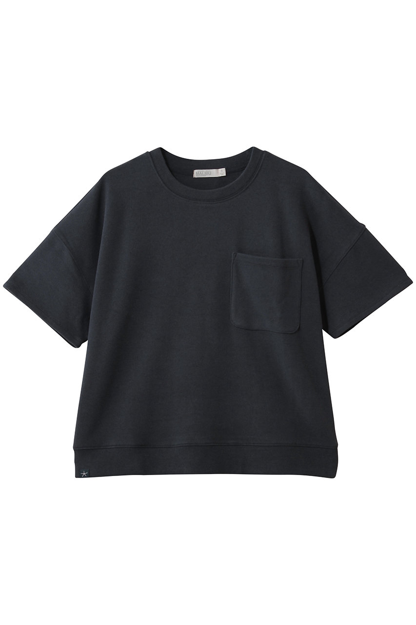 ベアフット ドリームズ/BAREFOOT DREAMSのブラッシュドフリース ドロップドショルダー ショートスリーブプルオーバー(ネイビー/4310900085)