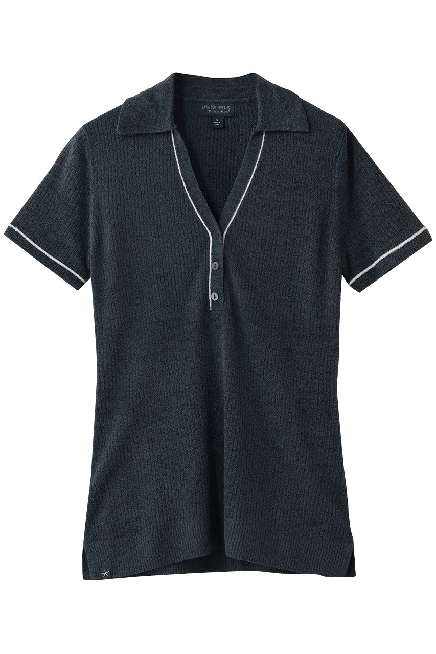 ベアフット ドリームズ/BAREFOOT DREAMSのコージーシックウルトラライト ストライプ リブヘンリーネックプルオーバー(ネイビー/4310900104)