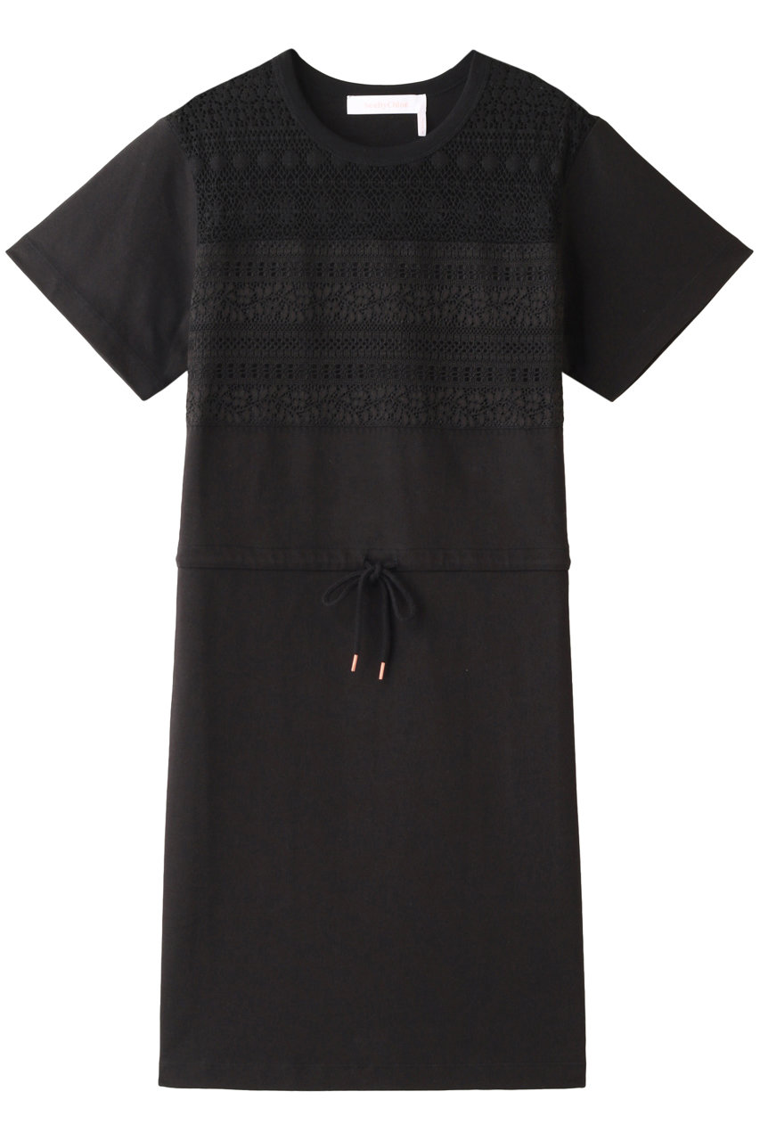 SALE 【50%OFF】 See By Chloe シー バイ クロエ レースコンビワンピース ブラック
