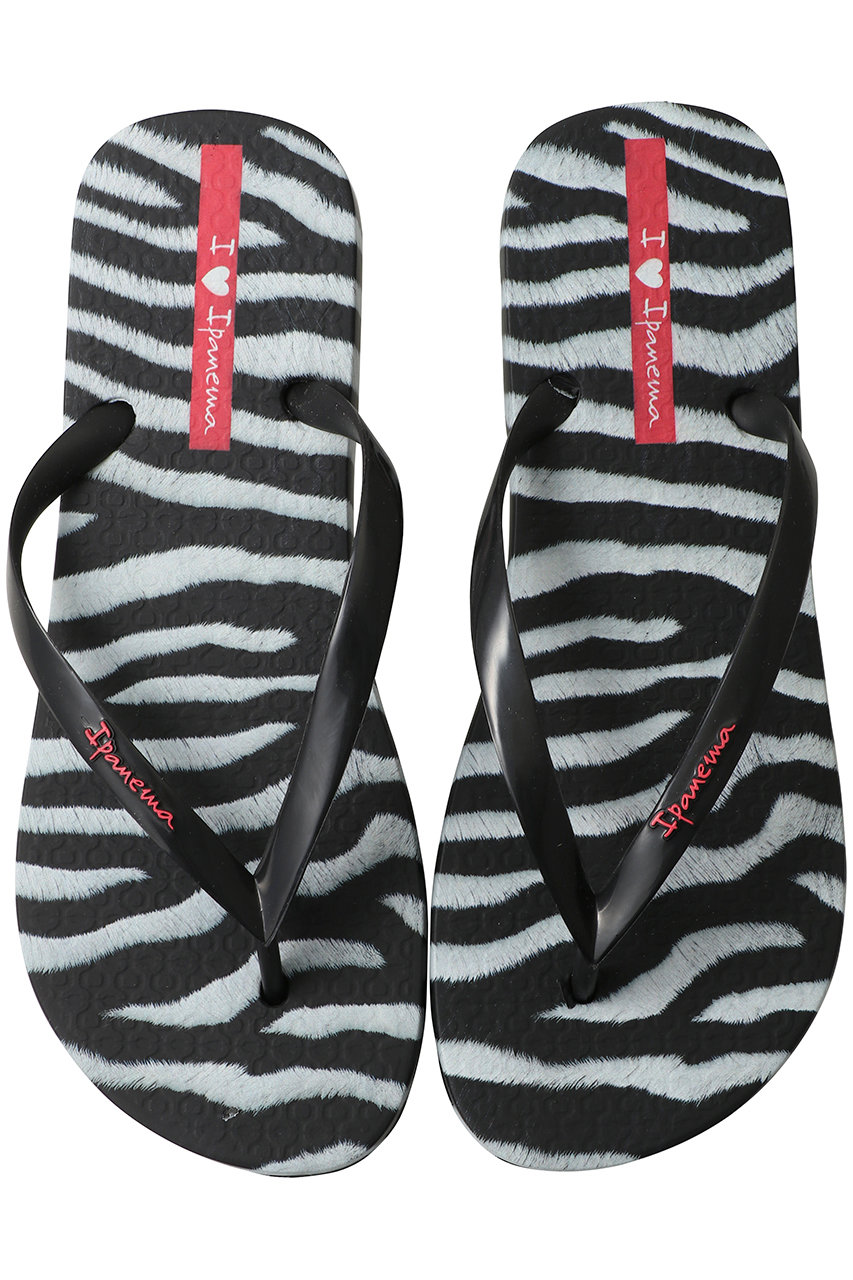 イパネマ/IpanemaのANIMAL PRINT VII ビーチサンダル(ブラック/ホワイト/SP83846332)