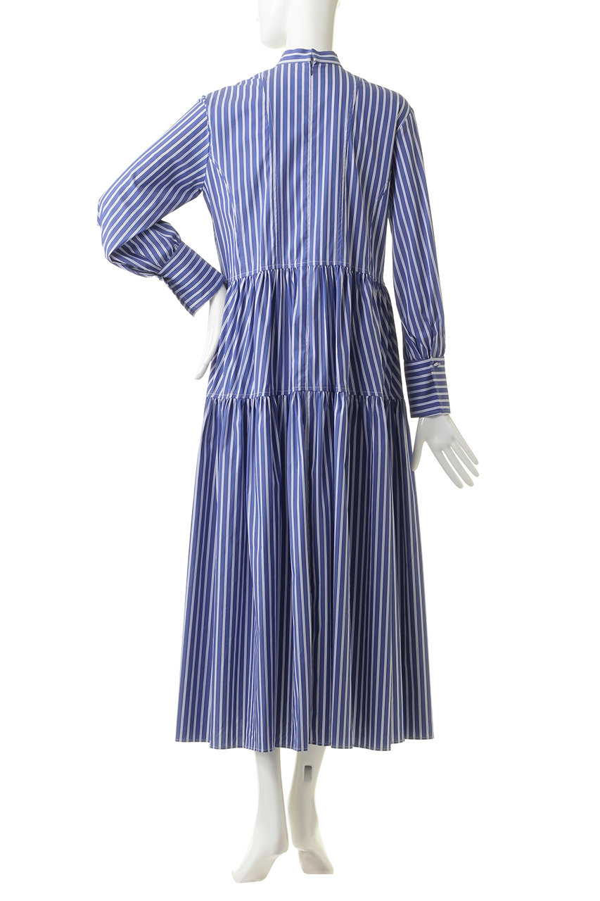 Rekisami レキサミ バンドカラーティアードストライプワンピース ストライプ の通販 Elleshop エル ショップ