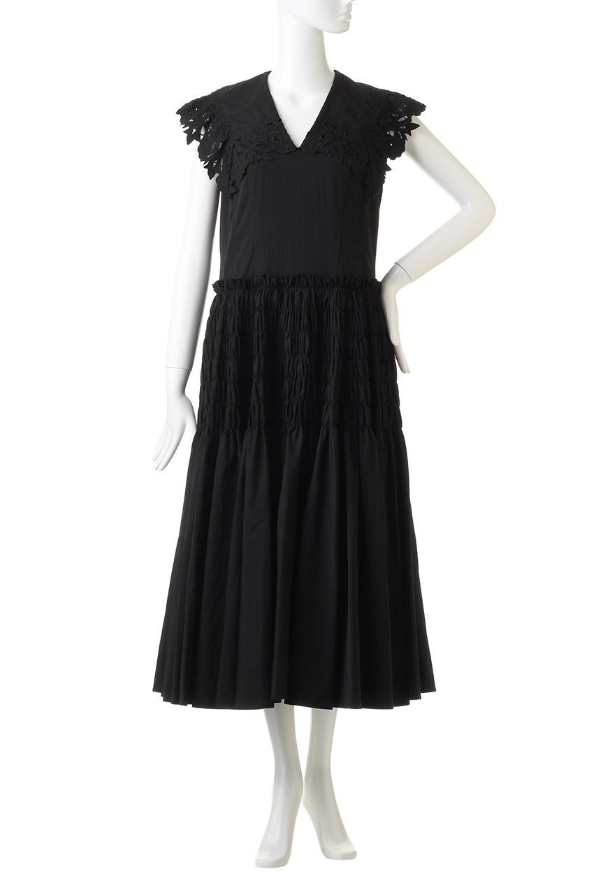 アウトレット特販 の通販 Elleshop エル ショップ Rekisami レキサミ Chika Kisada レース カラーノースリーブプリーツワンピース ブラック 海外 取り寄せ Myscooterdoctor Com