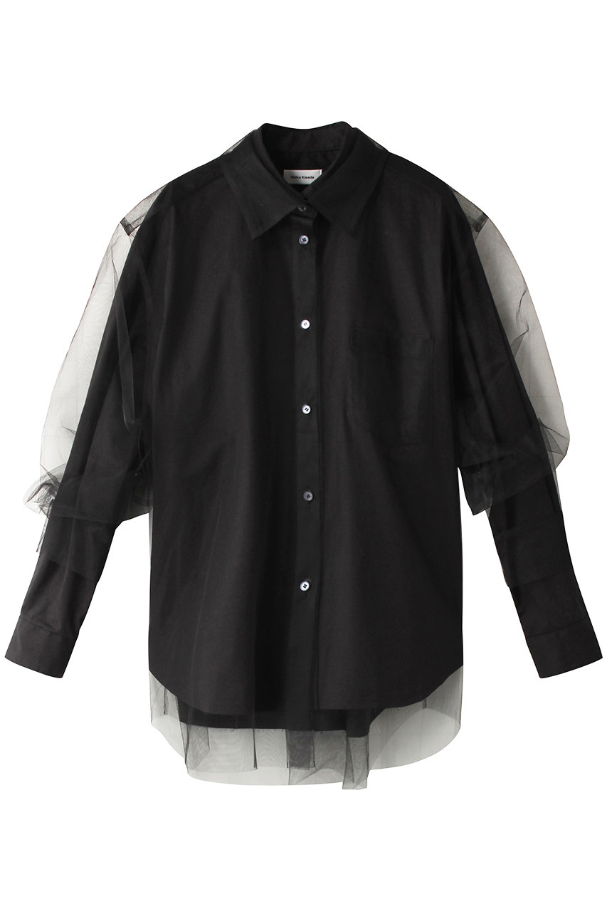 レキサミ/REKISAMIの【Chika Kisada】チュールレイヤーシャツ(ブラック/CB-22106)
