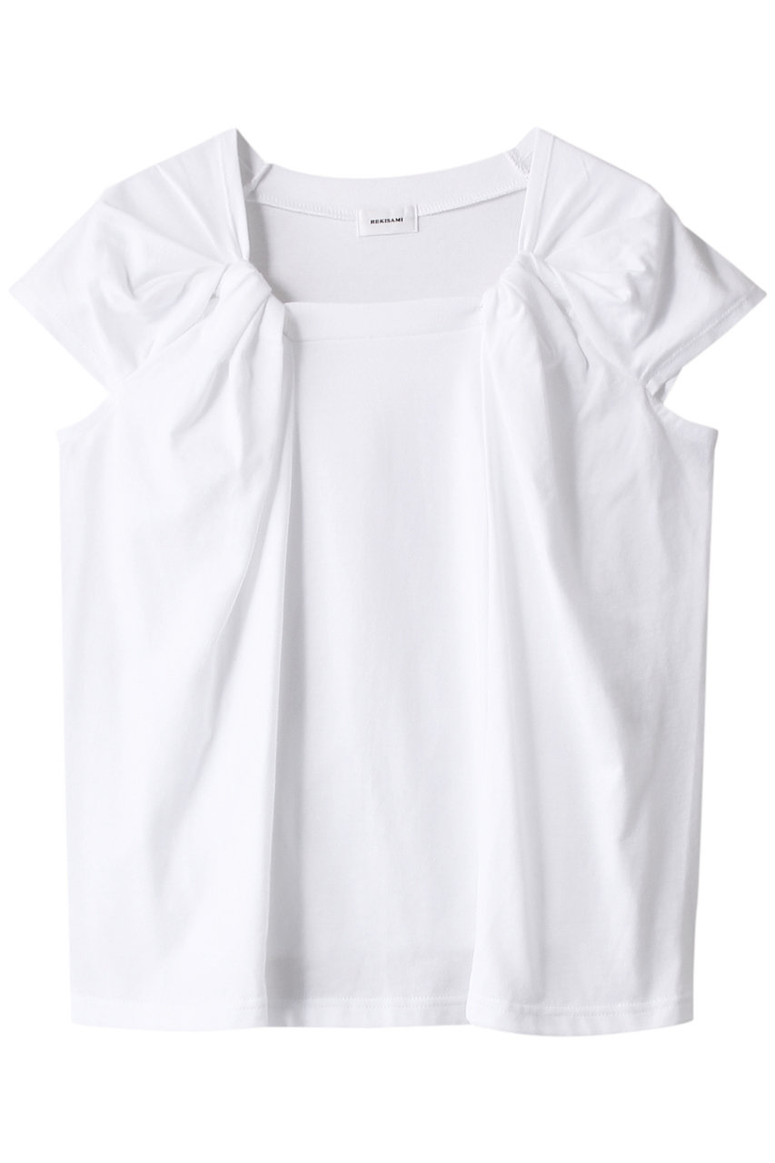  REKISAMI スクエアネック Tシャツ (ホワイト 1) レキサミ ELLE SHOP