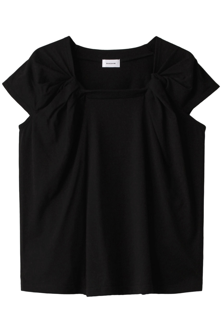  REKISAMI スクエアネック Tシャツ (ブラック 1) レキサミ ELLE SHOP