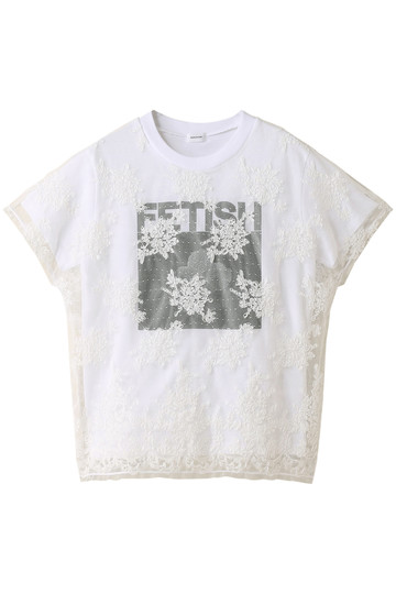 REKISAMI レキサミ チュールレースレイヤードTシャツ ホワイト