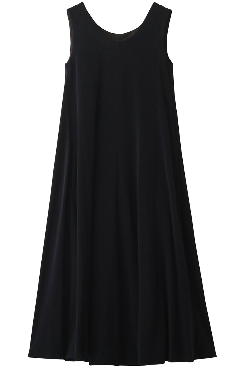 Plain People プレインピープル ソフトパイルフレアワンピース ネイビー の通販 Elleshop エル ショップ