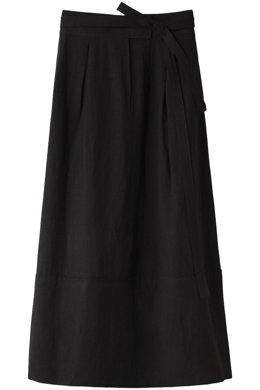 プレインピープル/PLAIN PEOPLEのハイツイストリネンコクーンスカート(ブラック/A1523FS 249)