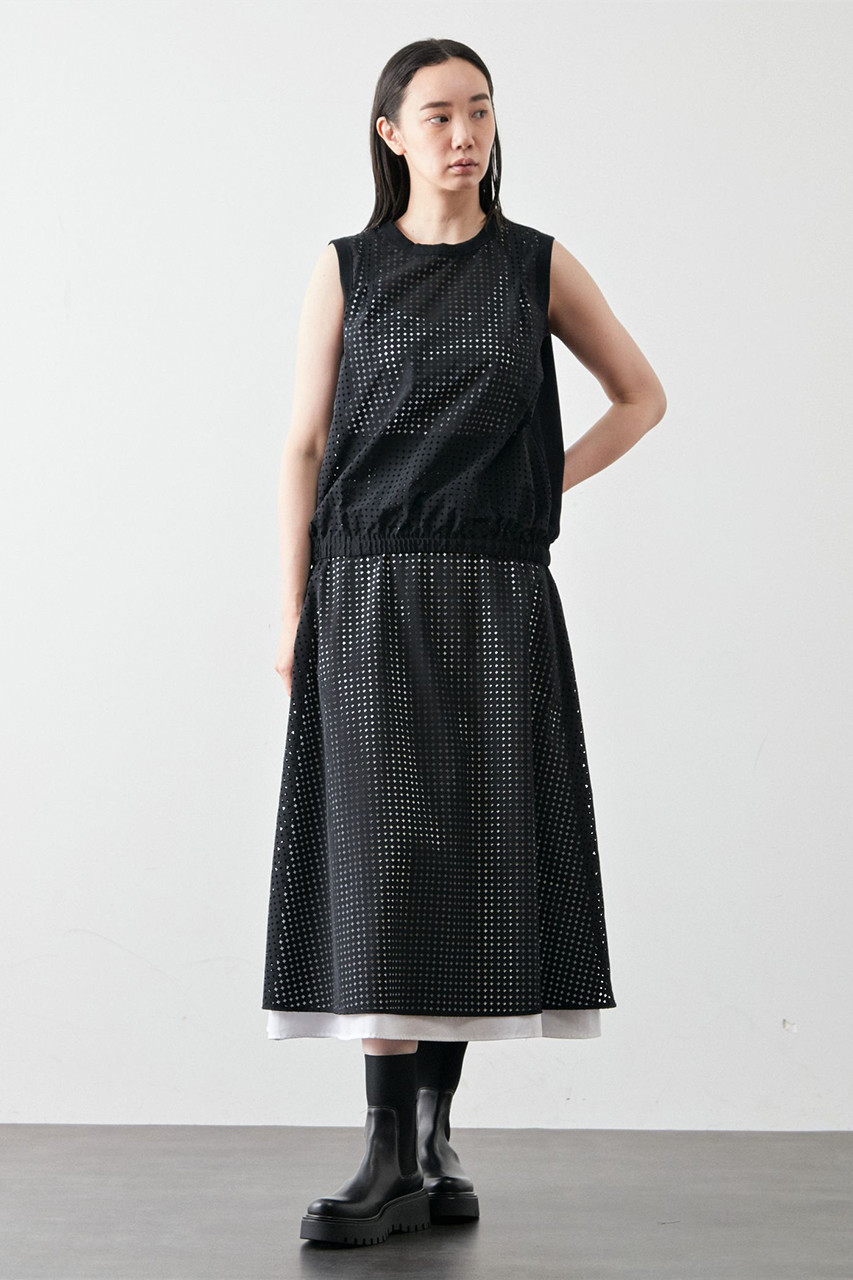 PLAIN PEOPLE ブラック メッシュノースリーブ PLAIN PEOPLE ブラック メッシュノースリーブ