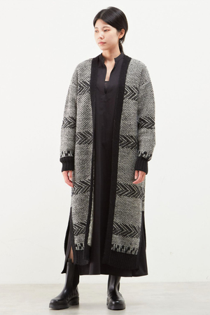 プレインピープル/PLAIN PEOPLEのジャガードロングカーディガン(110300/110303)