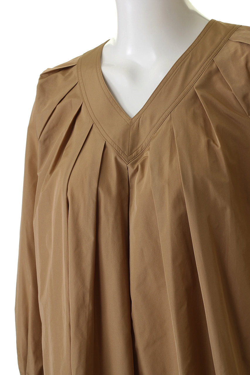 新品＊プレインピープル＊Vネックタックドレス　ワンピース　ゆったり PLAIN PEOPLE(プレインピープル)｜Vネックタックドレス/ブラック の